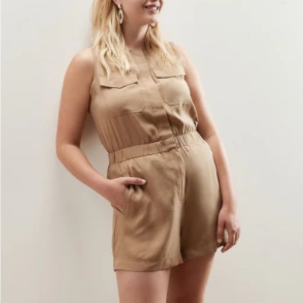 Banana Republic Tan Sleeveless Romper